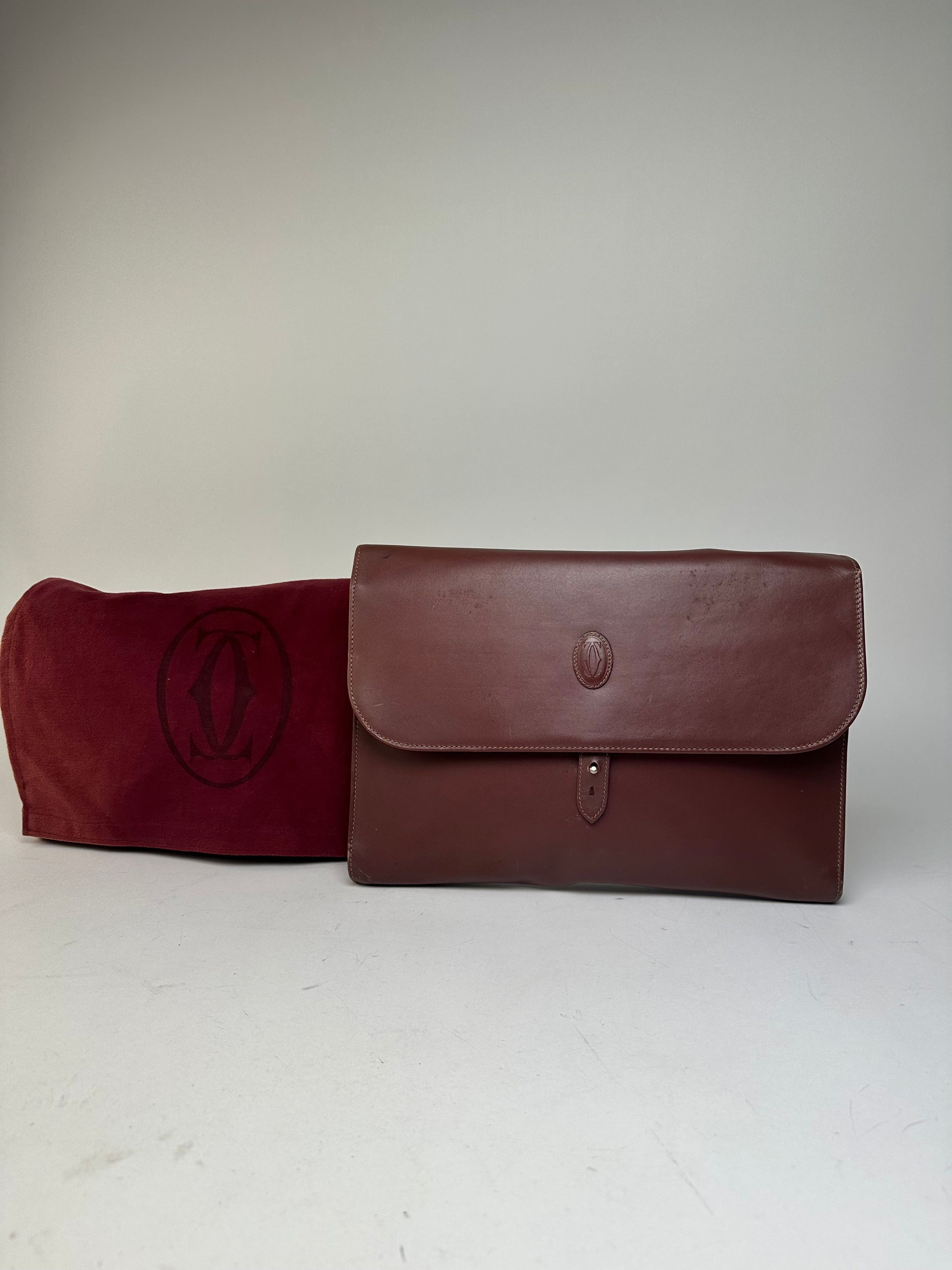 Cartier Vintage Burgundy Leather Clutch Size ONE SIZE - 1 Thumbnail