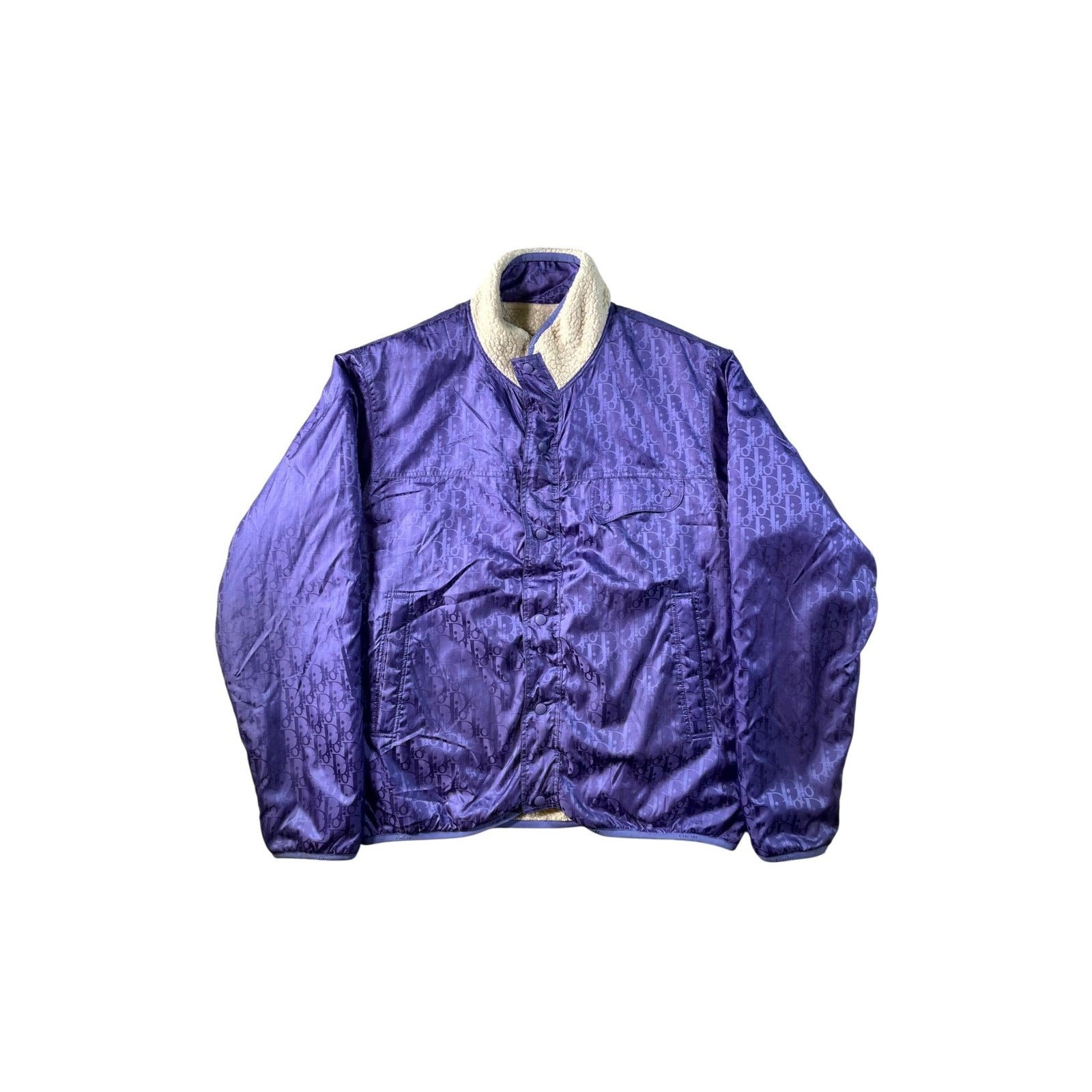 Dior Dior "Oblique Sherpa Fleece" Purple Jacket Size US XL / EU 56 / 4 - 1 Thumbnail