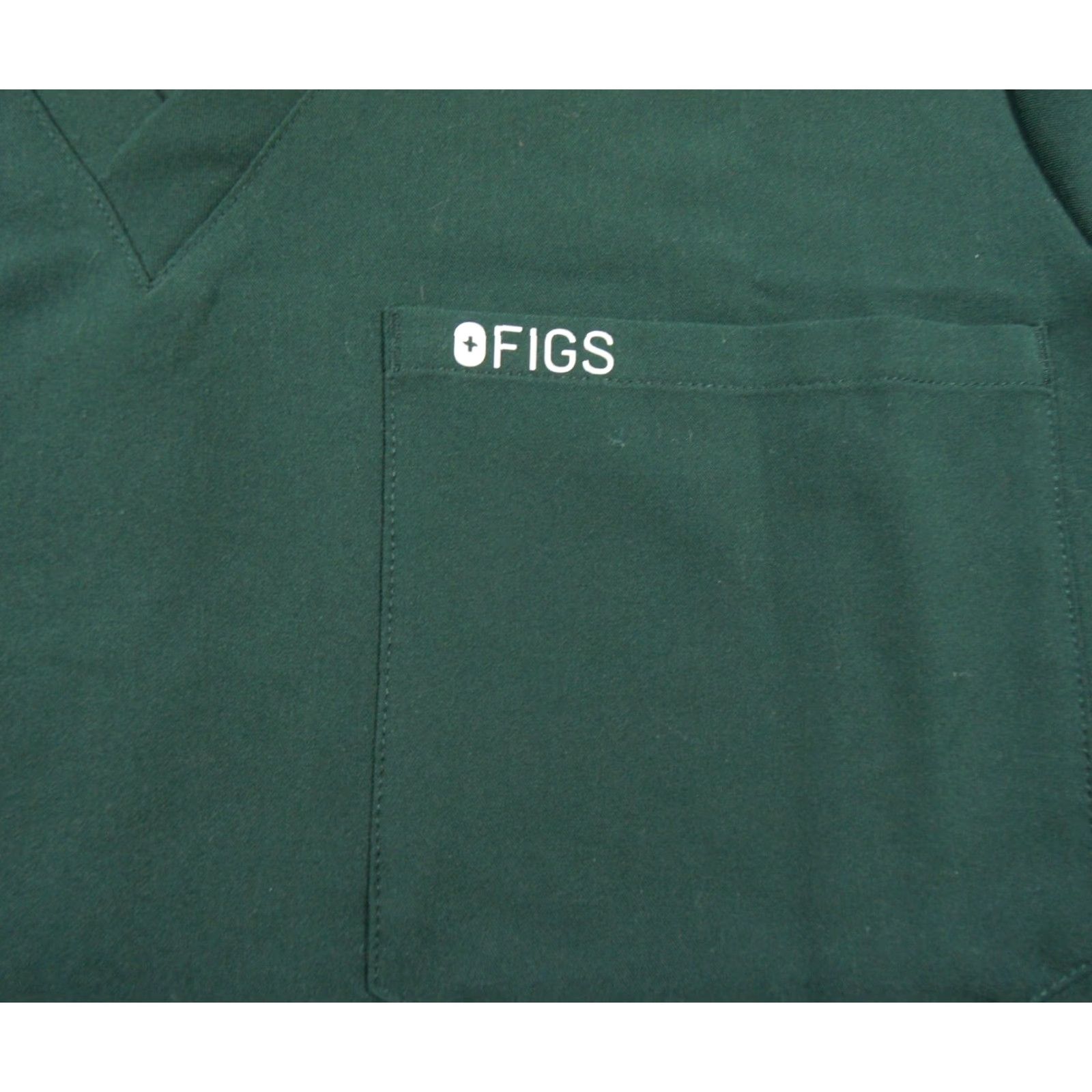 Vintage Figs Shirt Womens Medium Green Scrub Top Nurse Medical Workwear Stretch Ladies Size M / US 6-8 / IT 42-44 - 3 Thumbnail