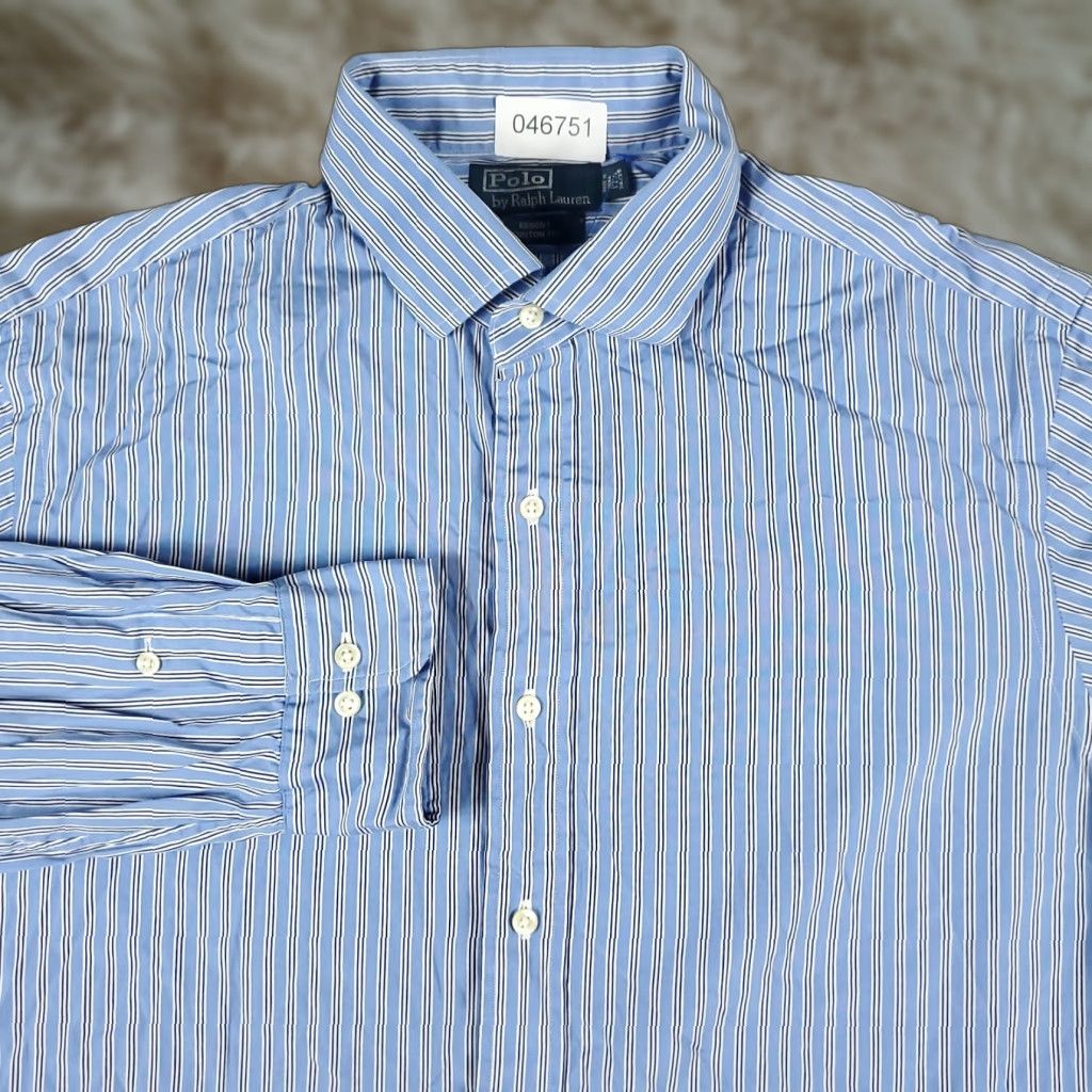 Ralph Lauren Ralph Lauren Dress Shirt Men’s 17.5 Blue Striped Long Sleeve Button Up Classic Regular Fit Size 46R - 1 Thumbnail