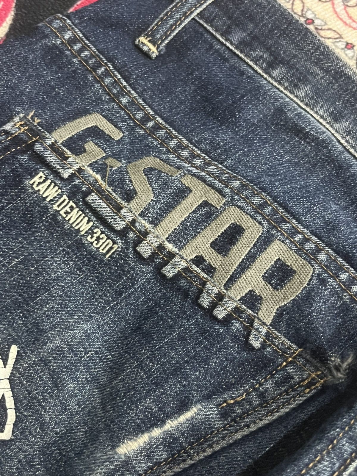 G-Star Vintage Japanese Brand G Star Dark Blue Way Whisker Jeans Size US 32 / EU 48 - 11 Thumbnail