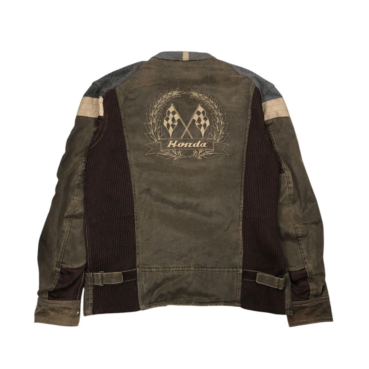 Honda 🔥VINTAGE RACING BIKER JACKET BONDA BIG LOGO SPELL OUT Size US M / EU 48-50 / 2 - 2 Thumbnail