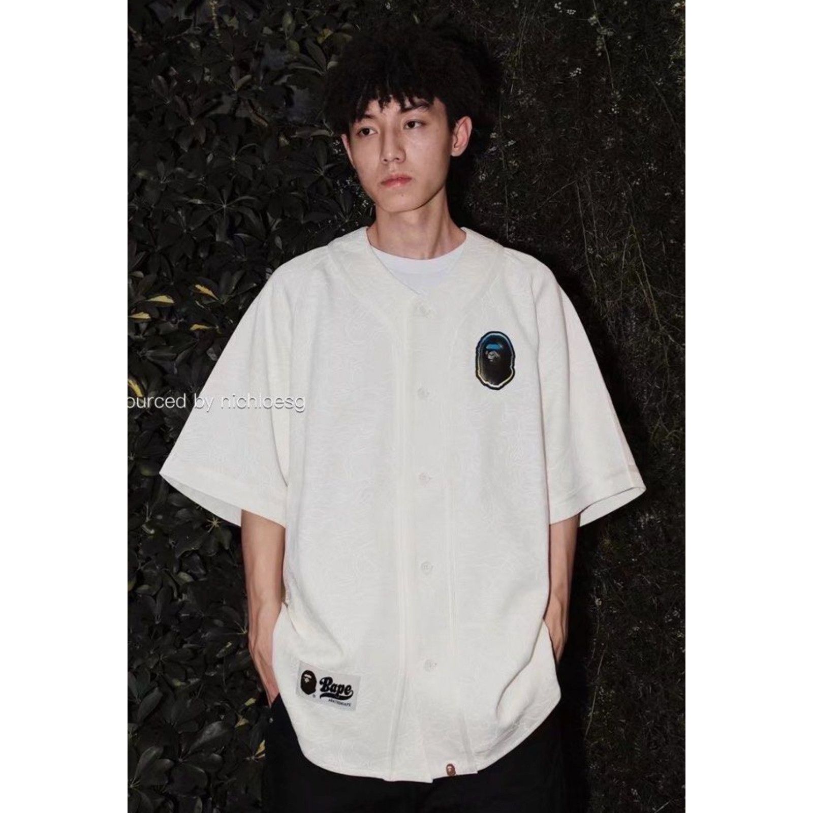 Bape Bape Line Camo S/S White Baseball Jersey Size XXL Size US XXL / EU 58 / 5 - 4 Thumbnail