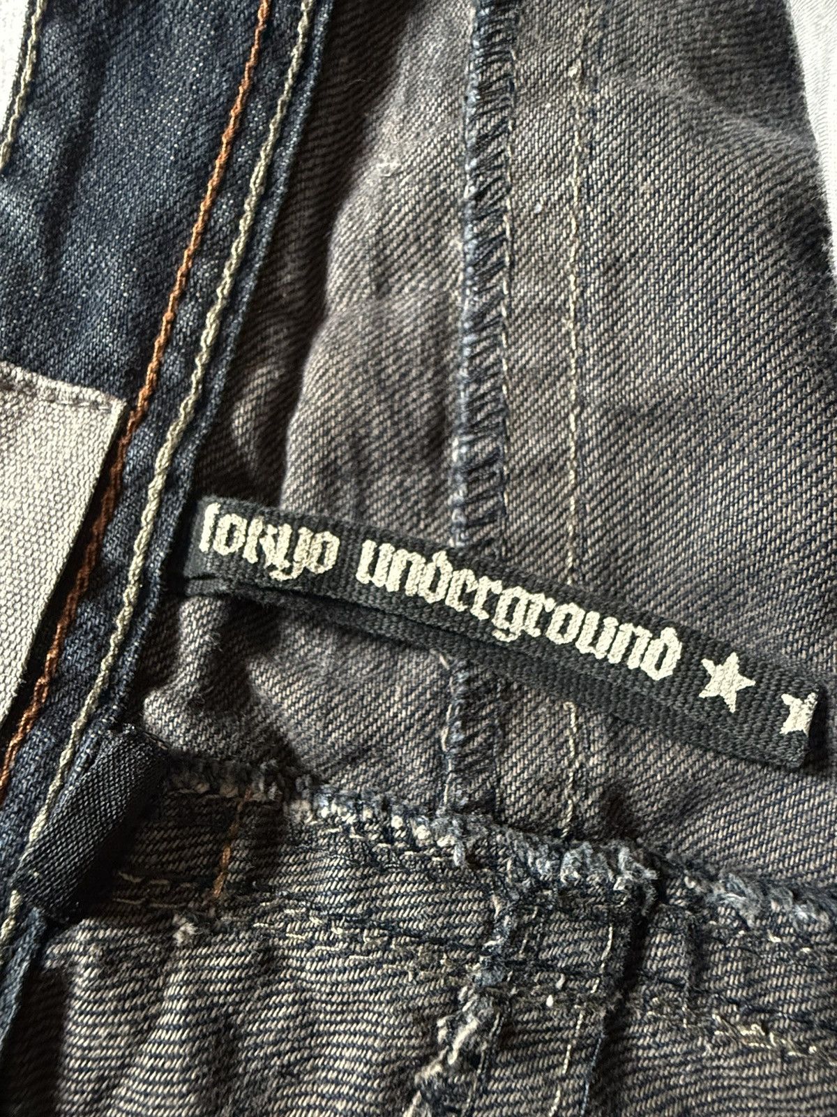 Japanese Brand Tokyo Underground Studded Mud Wash Flared Jeans Size US 30 / EU 46 - 24 Thumbnail