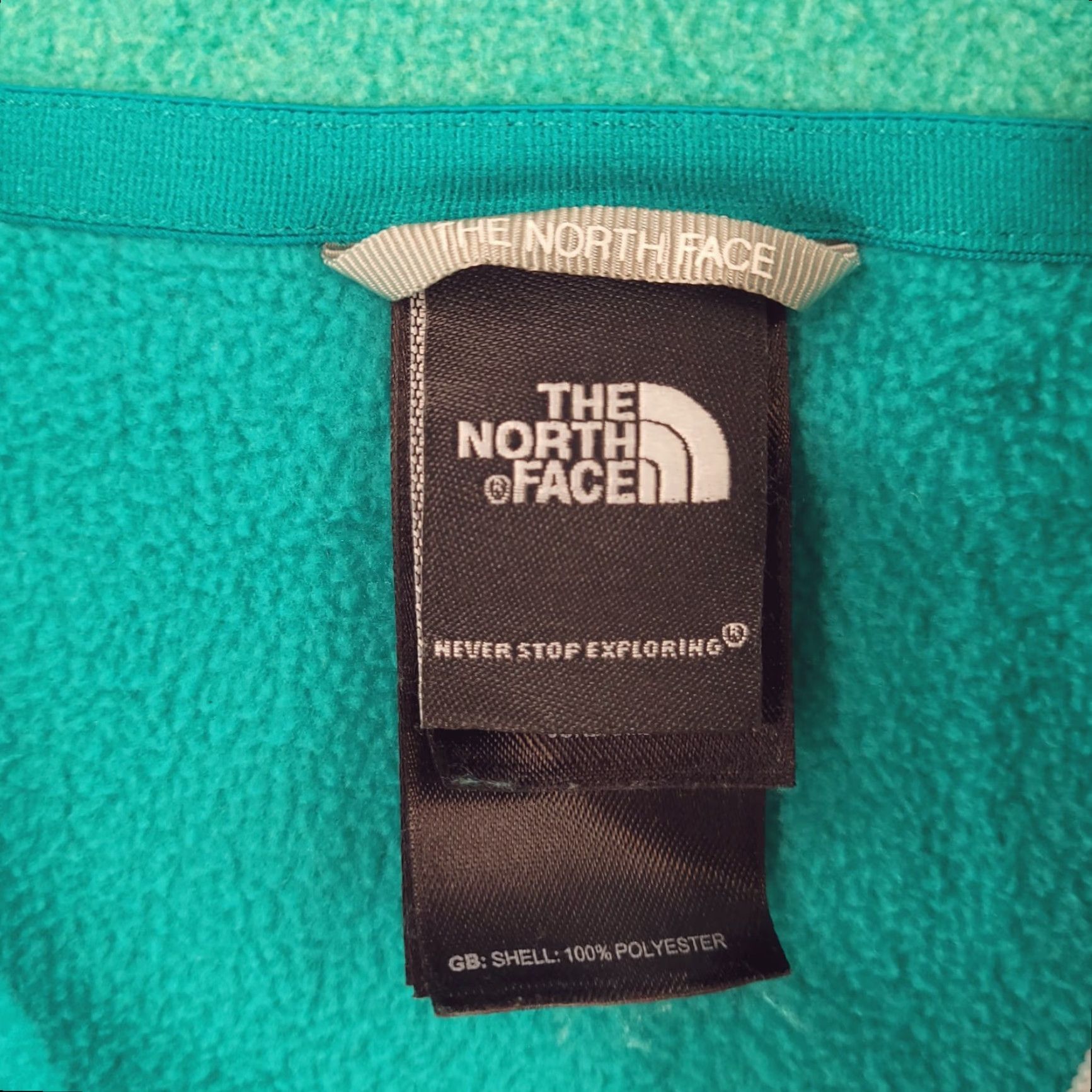 The North Face The North Face Sweater Womens Medium Green Blue Fleece Quarter Zip Polyester Size M / US 6-8 / IT 42-44 - 3 Thumbnail