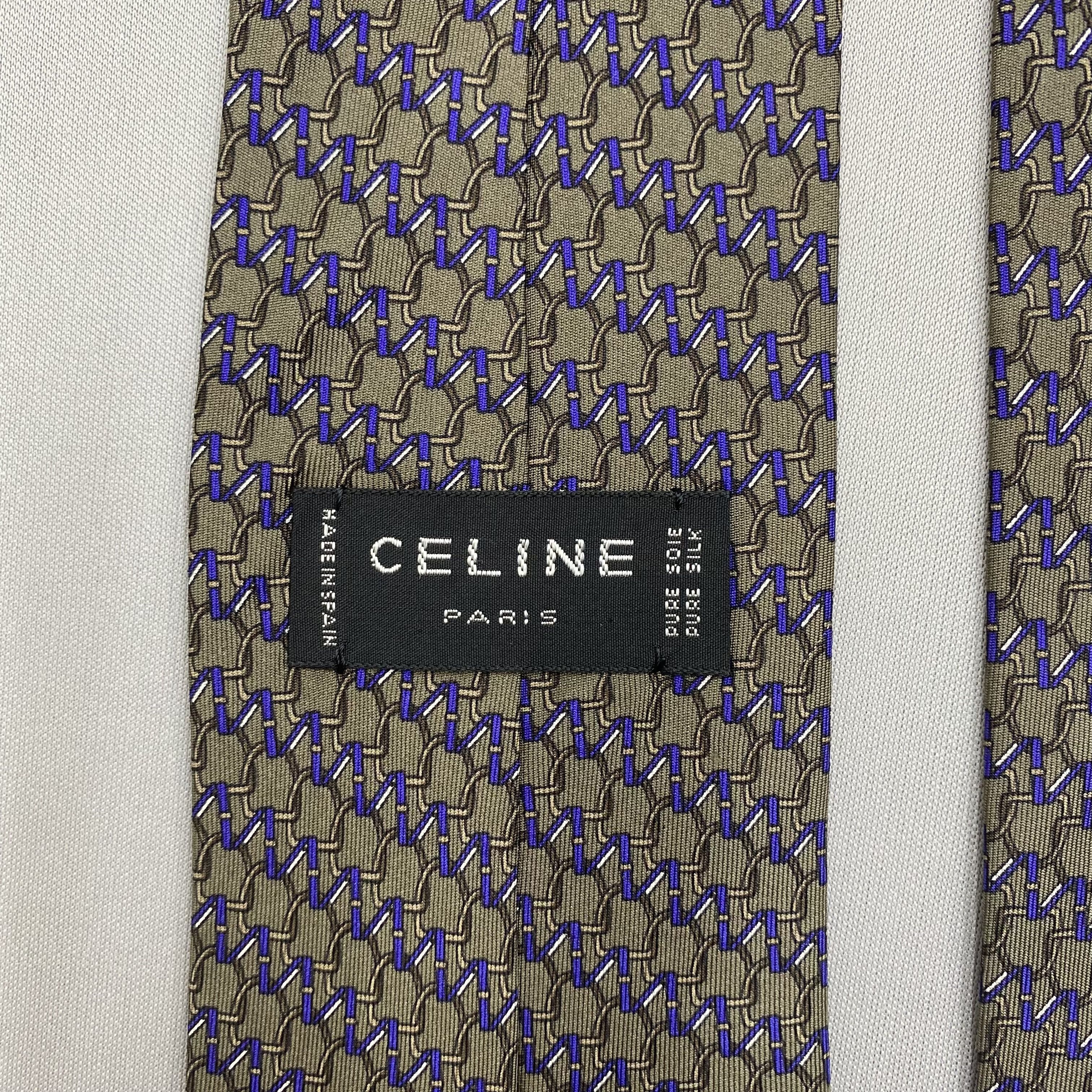 Celine Vintage Celine SILK Necktie Cravate Pure Silk Neck Tie Size ONE SIZE - 7 Thumbnail