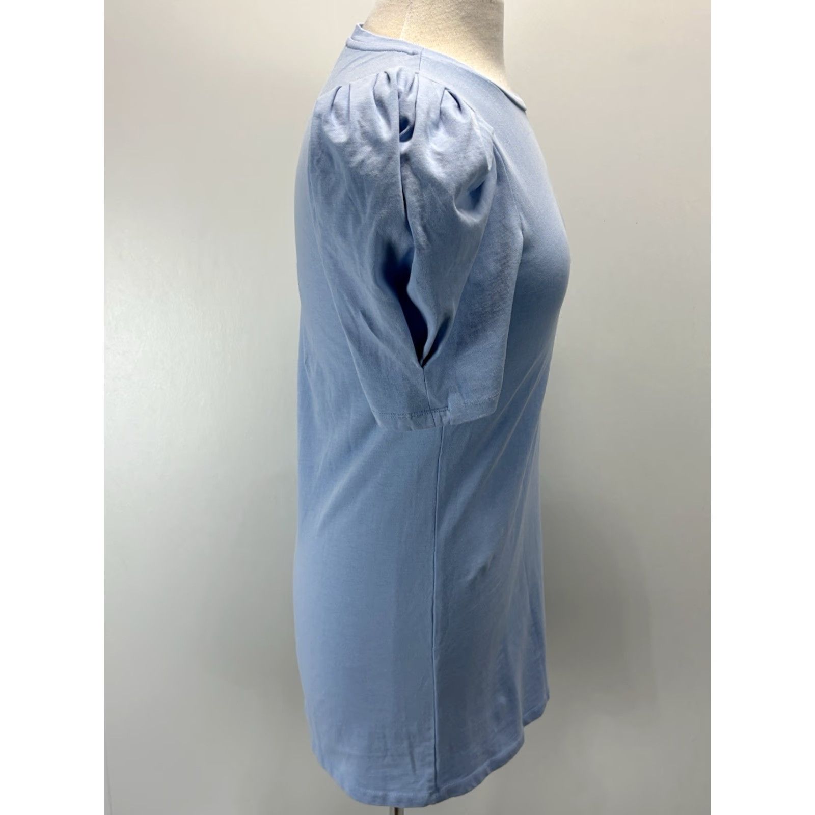 Vintage Pomander Place Stella Dress Women XS Blue Short Puff Sleeve A-Line Casual Size 26" / US 2 / IT 38 - 4 Thumbnail