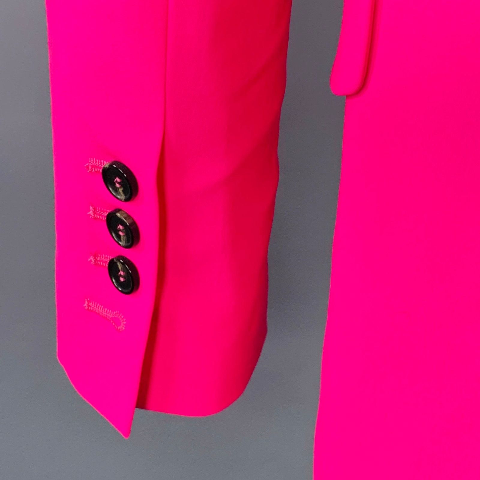MSGM 2 Pink Wool Blend Peak Lapel Single Button Jacket Blazer Size XS / US 0-2 / IT 36-38 - 4 Thumbnail
