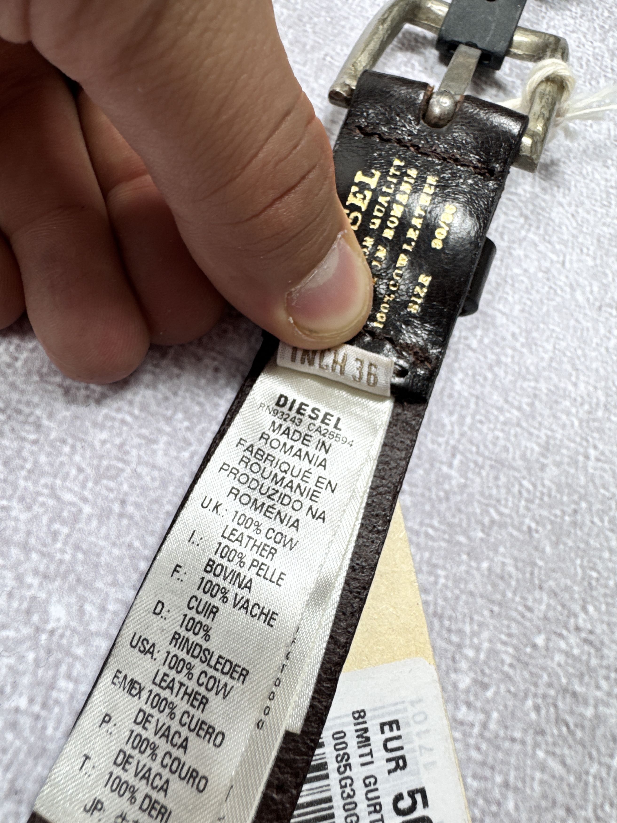 Diesel × Leather NEW DIESEL BIMITI GURTEL BROWN LEATHER BELT SIZE 90cm / 36 Size 36 - 7 Thumbnail