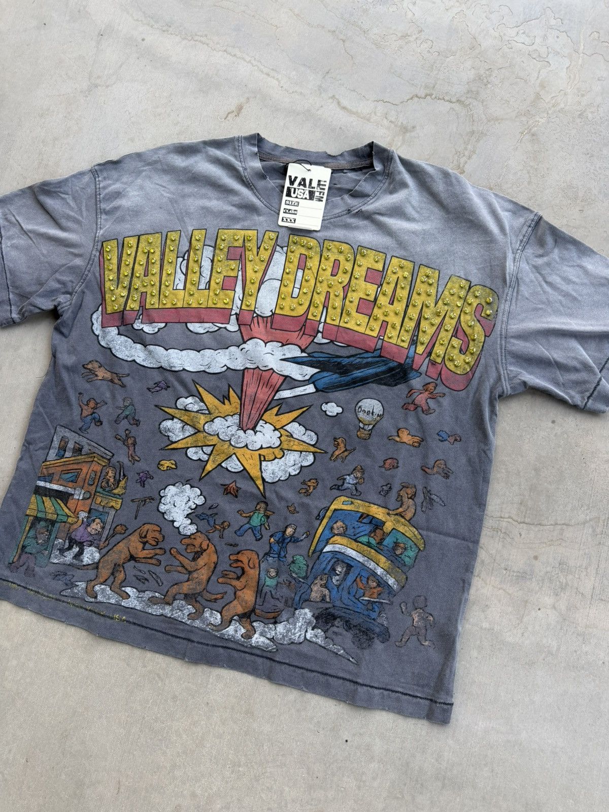 Vale Vale Forever Faded Chaos Bling Tee – Gray – Authentic Large Size US L / EU 52-54 / 3 - 3 Thumbnail