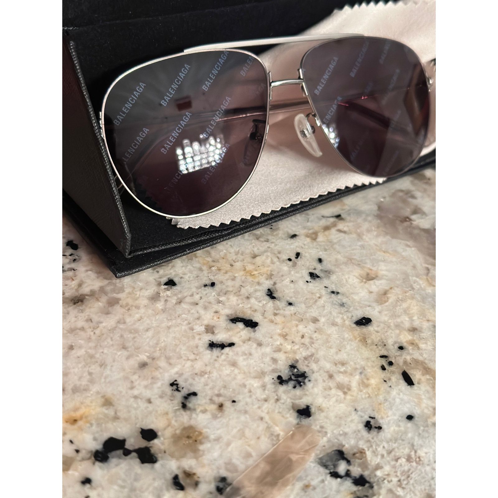 Balenciaga Balenciaga Aviator Logo-print Glasses Size ONE SIZE - 3 Thumbnail
