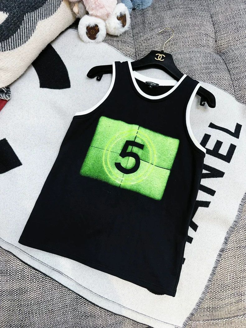 Chanel Chanel 21S Black Green Number 5 Tank Top Size M / US 6-8 / IT 42-44 - 7 Thumbnail