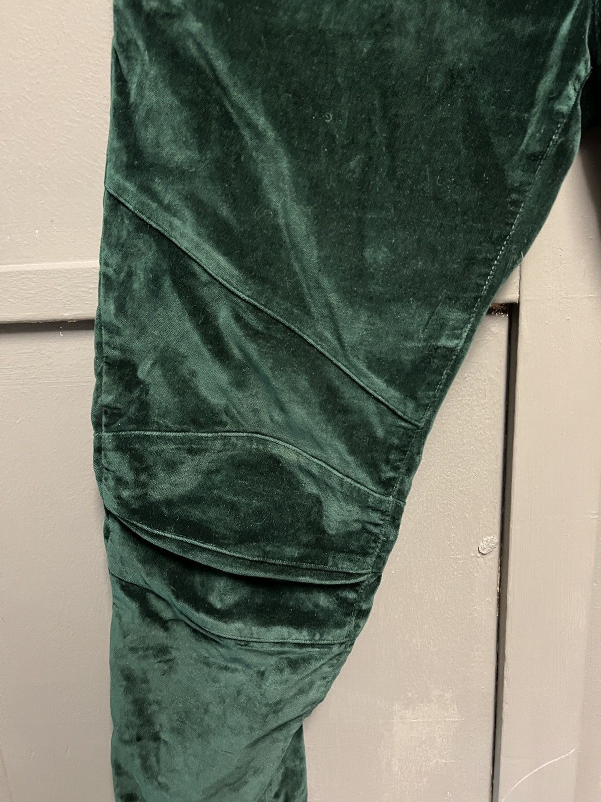 Balmain Balmain forest green velour biker pantalon Size US 32 / EU 48 - 2 Thumbnail