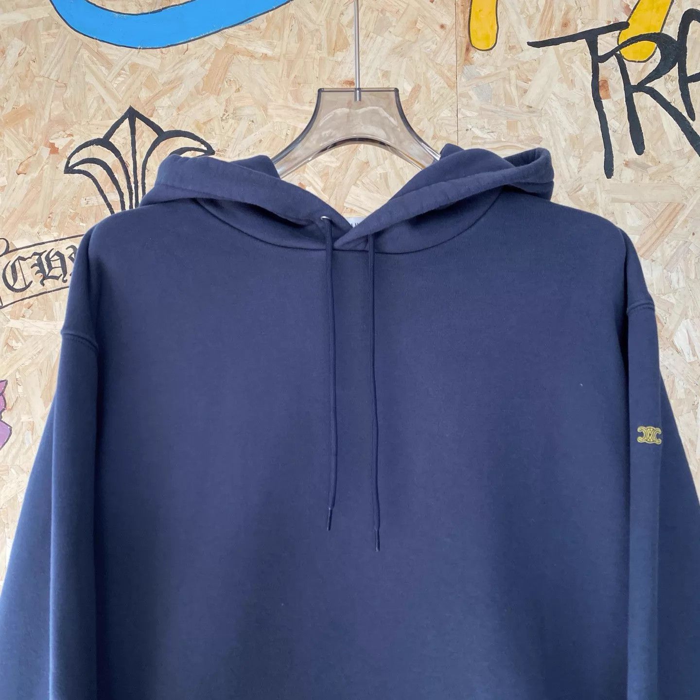 Celine CELINE TriomphePARIS Men’s Oversized Hoodie with Drawstring Size US L / EU 52-54 / 3 - 3 Thumbnail