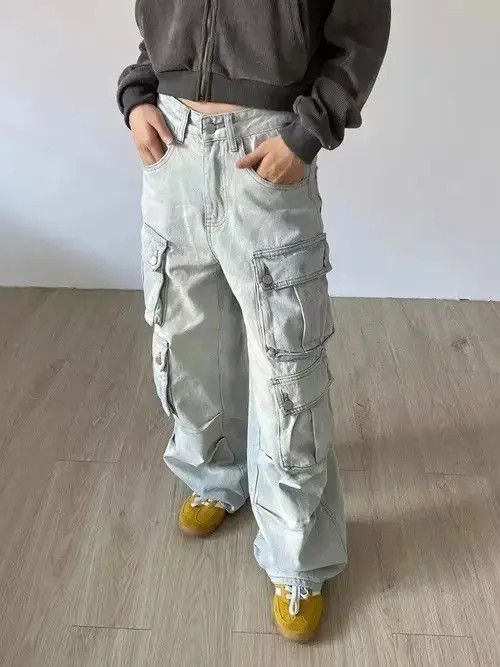 Designer Retro multi-pocket workwear hottie wide-leg jeans Size 27" / US 4 / IT 40 - 7 Thumbnail