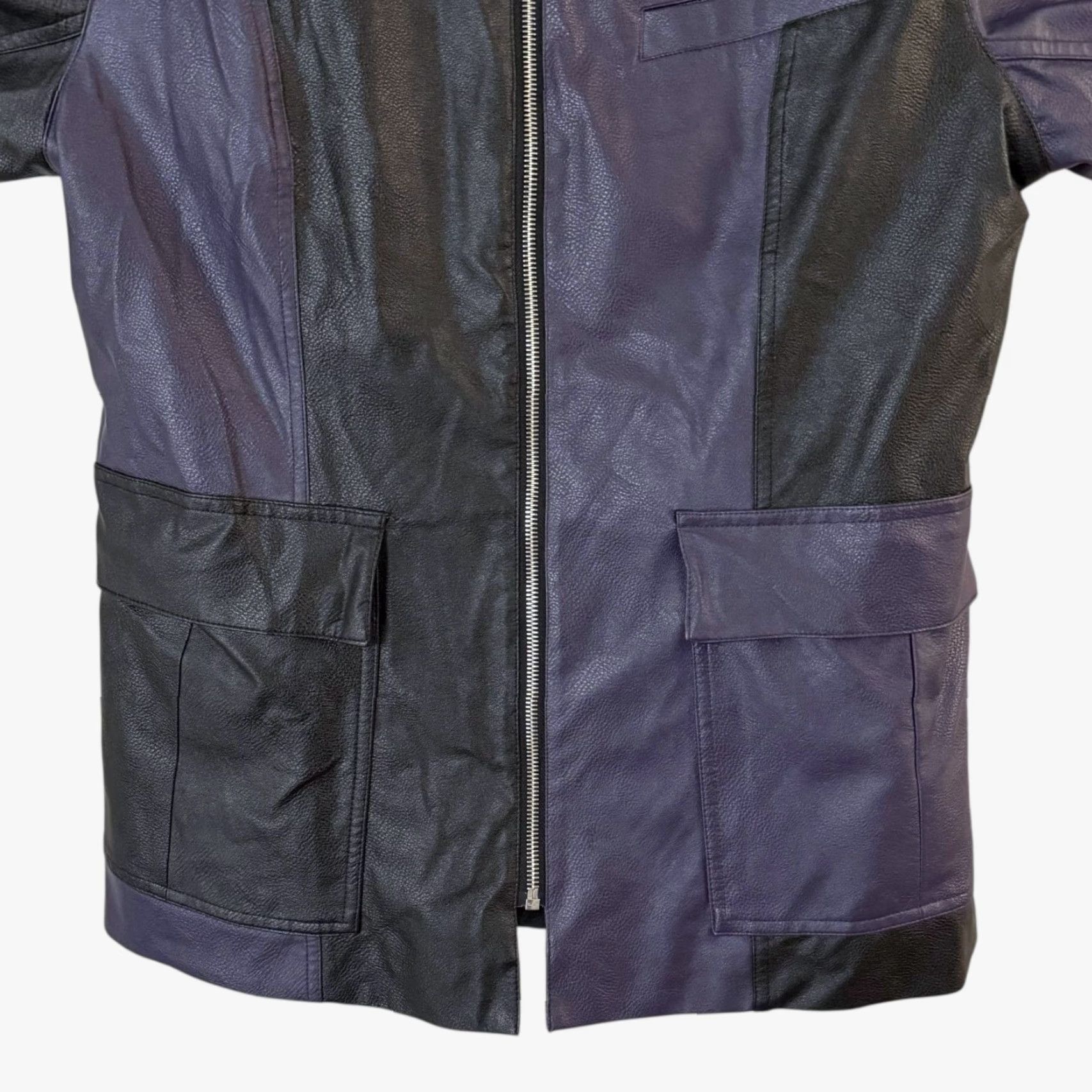 Jordan Brand Nike Air Jordan Jacket Women's Medium Purple & Black Capsule 2.0 Faux Leather Size M / US 6-8 / IT 42-44 - 6 Thumbnail