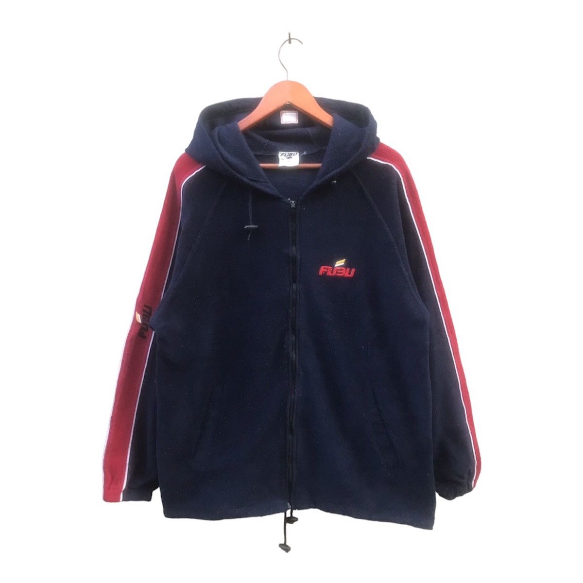 Fubu × Rap Tees × Vintage 🔥Rare🔥Vintage Fubu Sports Big Logo Embroidery Sherpa Fleece Size US L / EU 52-54 / 3 - 2 Thumbnail