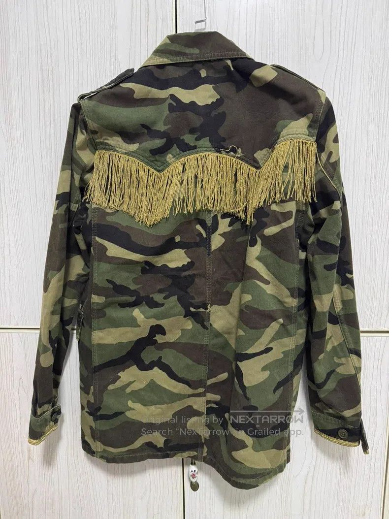 Saint Laurent Paris Saint Laurent Paris Court Gold Thread Fringe Camo Jacket Size US S / EU 44-46 / 1 - 3 Thumbnail