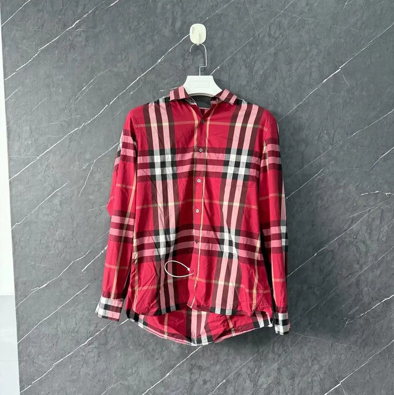 Burberry Burberry Red Cotton Men's Shirt Size US M / EU 48-50 / 2 - 1 Thumbnail