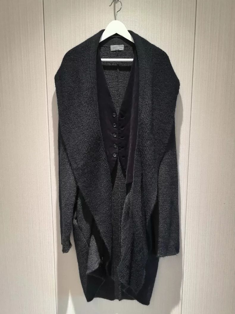 Yohji Yamamoto Yohji Yamamoto 17aw Fake Two-Piece Knitted Cardigan sweater Size US L / EU 52-54 / 3 - 1 Thumbnail