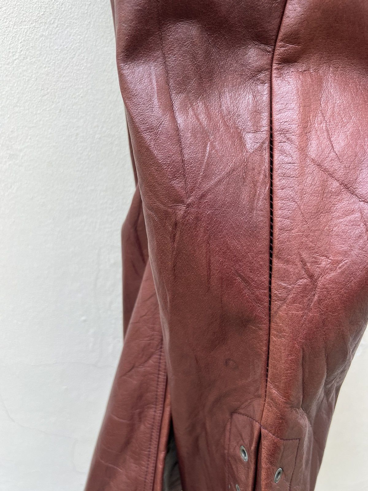 Tornado Mart Vintage Tornado Mart Patina Leather Super Flare Pant Size US 31 - 20 Thumbnail