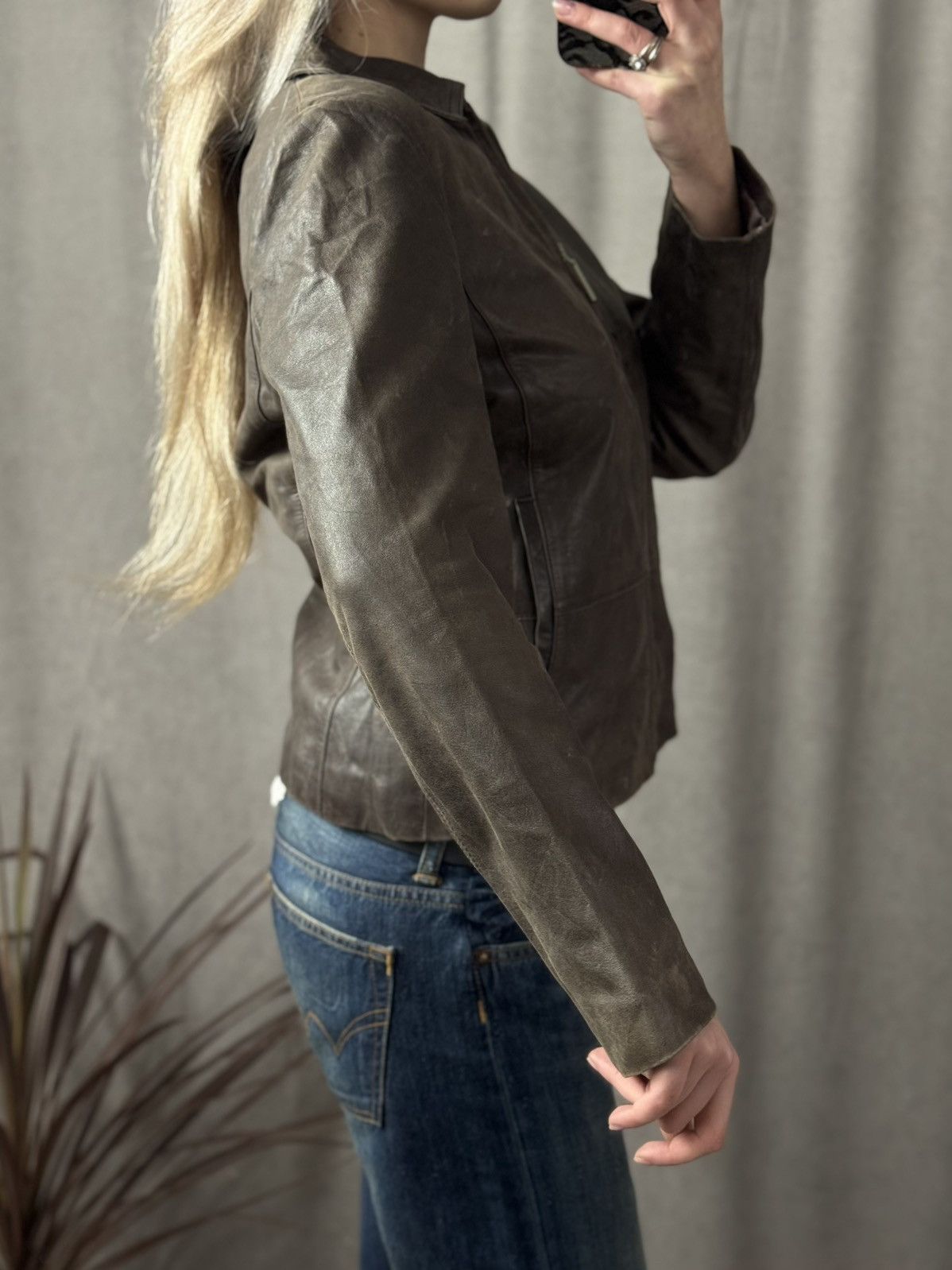Junya Watanabe Vintage Leather Metal Zip Cropped Japan Jacket Moto Biker Size S / US 4 / IT 40 - 3 Thumbnail
