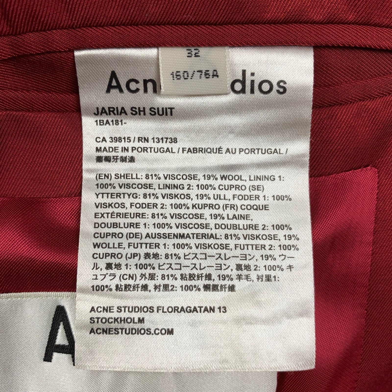 Acne Studios ACNE STUDIOS Size 0 Burgundy Viscose Blend Jacket Blazer Size XS / US 0-2 / IT 36-38 - 5 Thumbnail