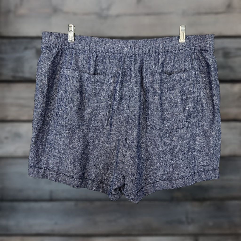 Old Navy Old Navy Womens Shorts Sz XL Blue Linen Rayon Blend High Rise Pull On Size 40" / US 18 - 1 Thumbnail