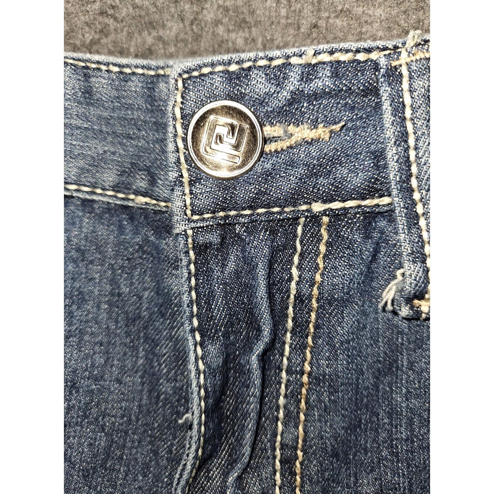 Vintage BLACK. Jeans Mens 32x30 Blue Distressed Straight Leg 100% Cotton Mid Rise Size US 32 / EU 48 - 7 Thumbnail