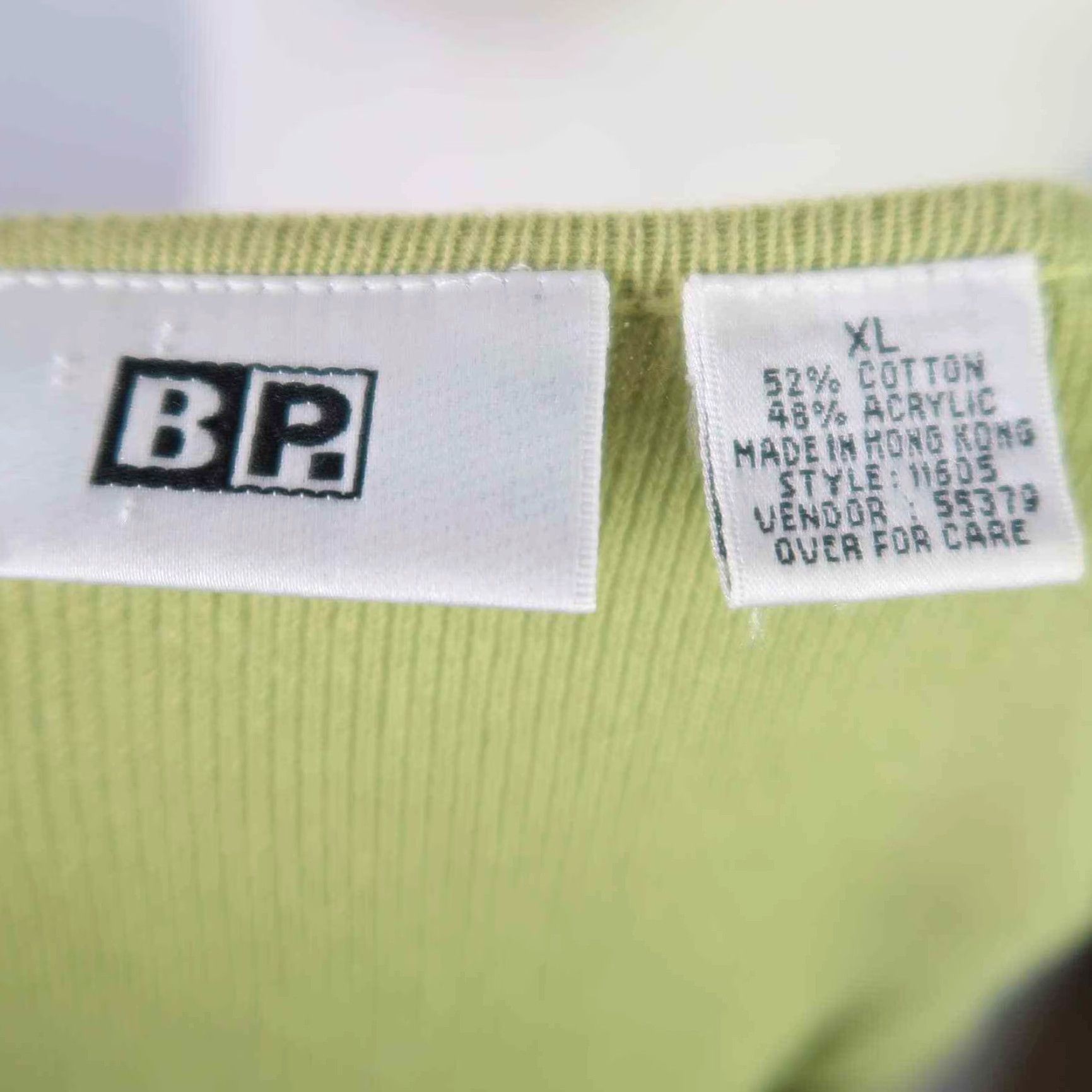 Nordstrom VINTAGE 90s BP Nordstrom Lime Green Knit Button Front Cardigan Sweater XL Mens Size XL / US 12-14 / IT 48-50 - 5 Thumbnail