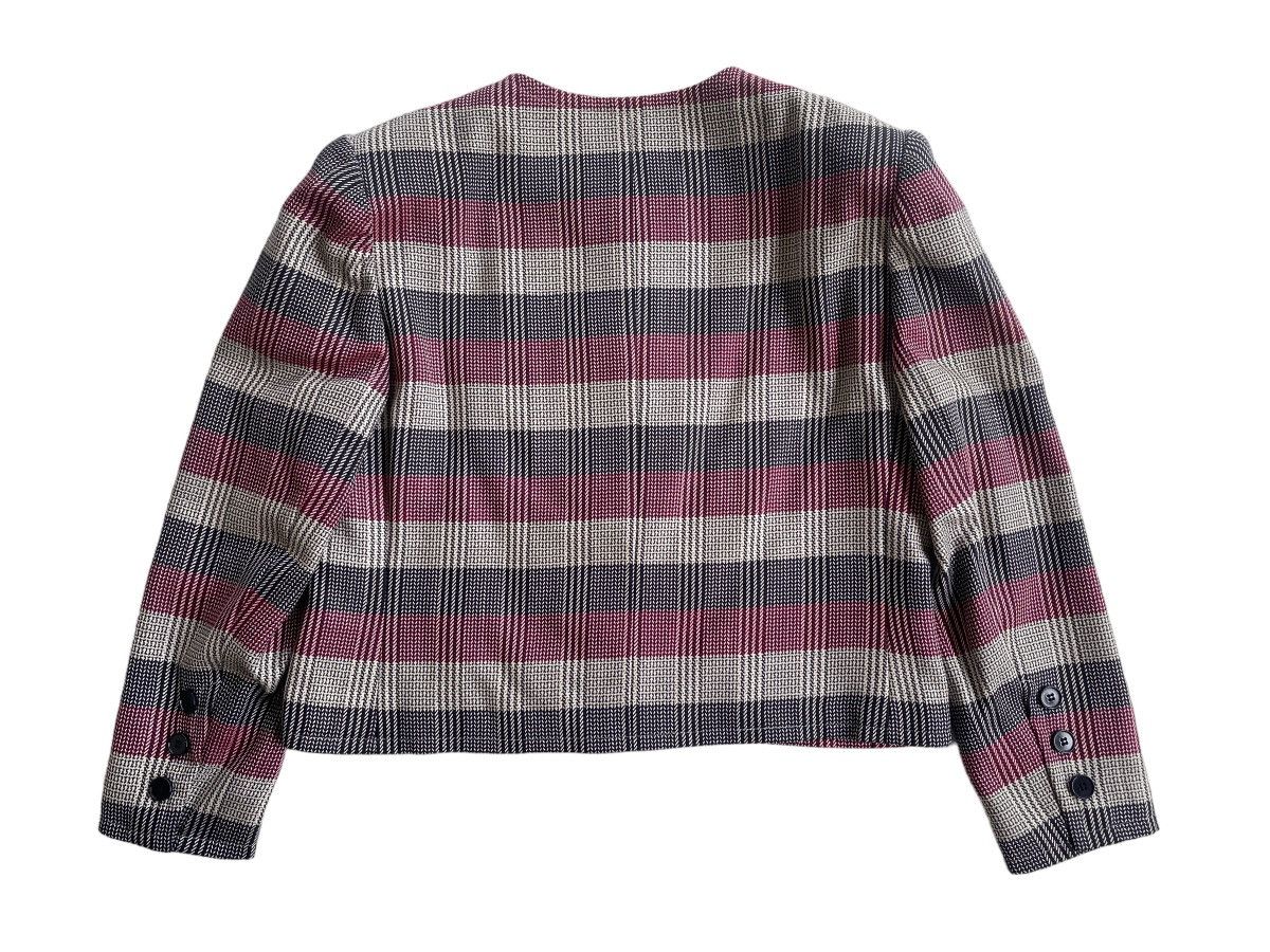 Givenchy Vintage Givenchy Glamour Cropped Plaid Jacket Size M / US 6-8 / IT 42-44 - 3 Thumbnail