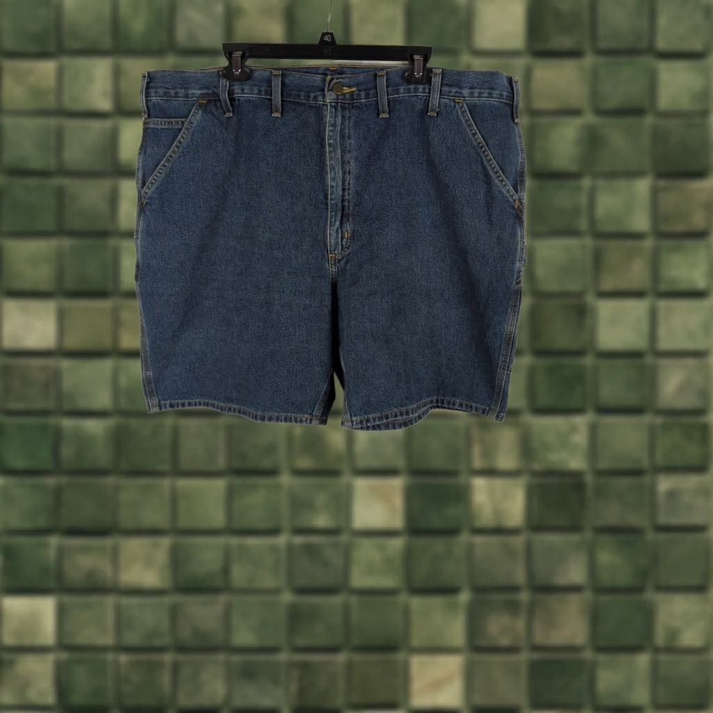 Carhartt Carhartt Denim Carpenter Shorts Blue 44 Denim Workwear Utility Belt Loops Zip Size US 44 / EU 60 - 1 Thumbnail