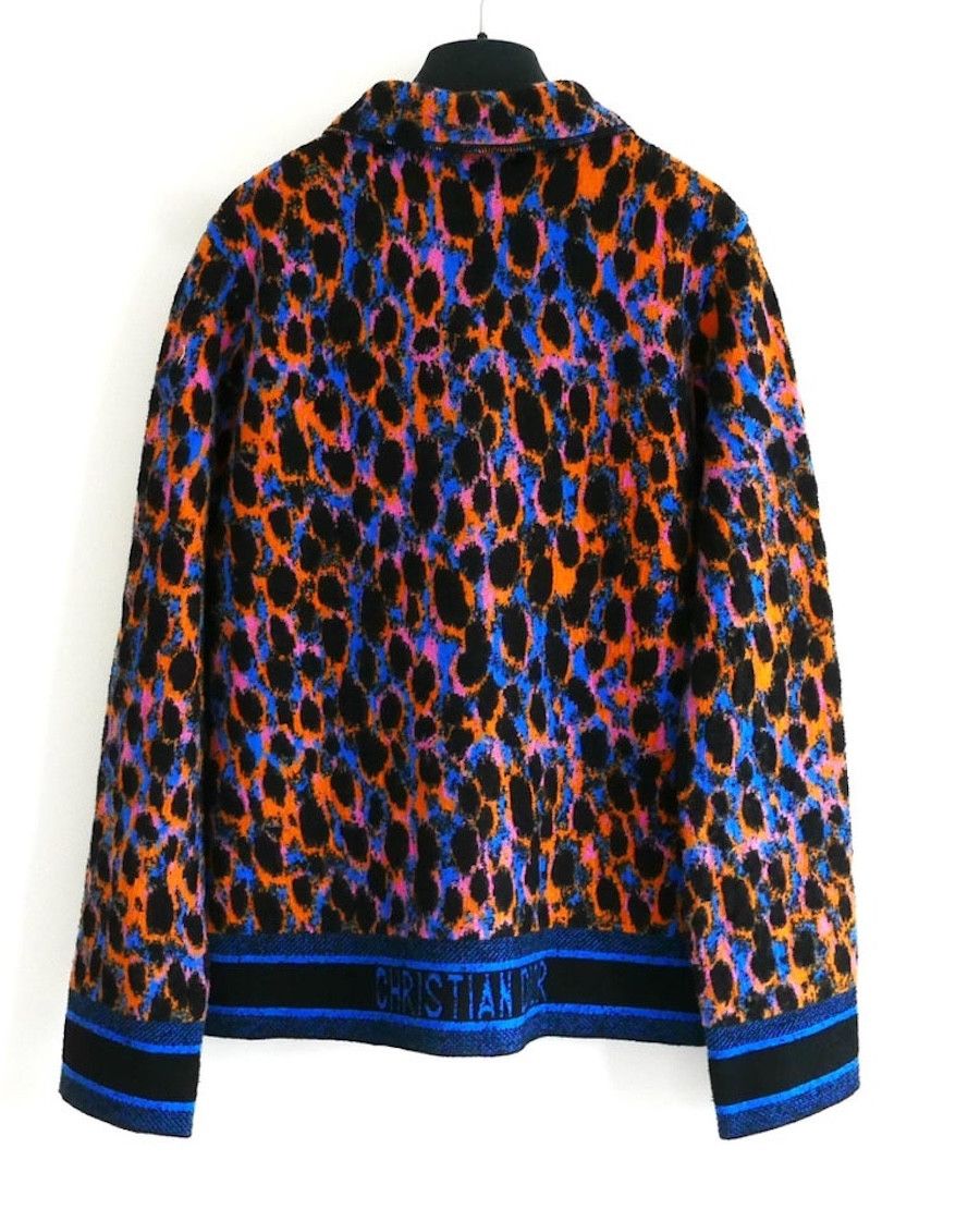 Dior Dior SS22 Leopard Neon Logo Wool Coat Size M / US 6-8 / IT 42-44 - 3 Thumbnail