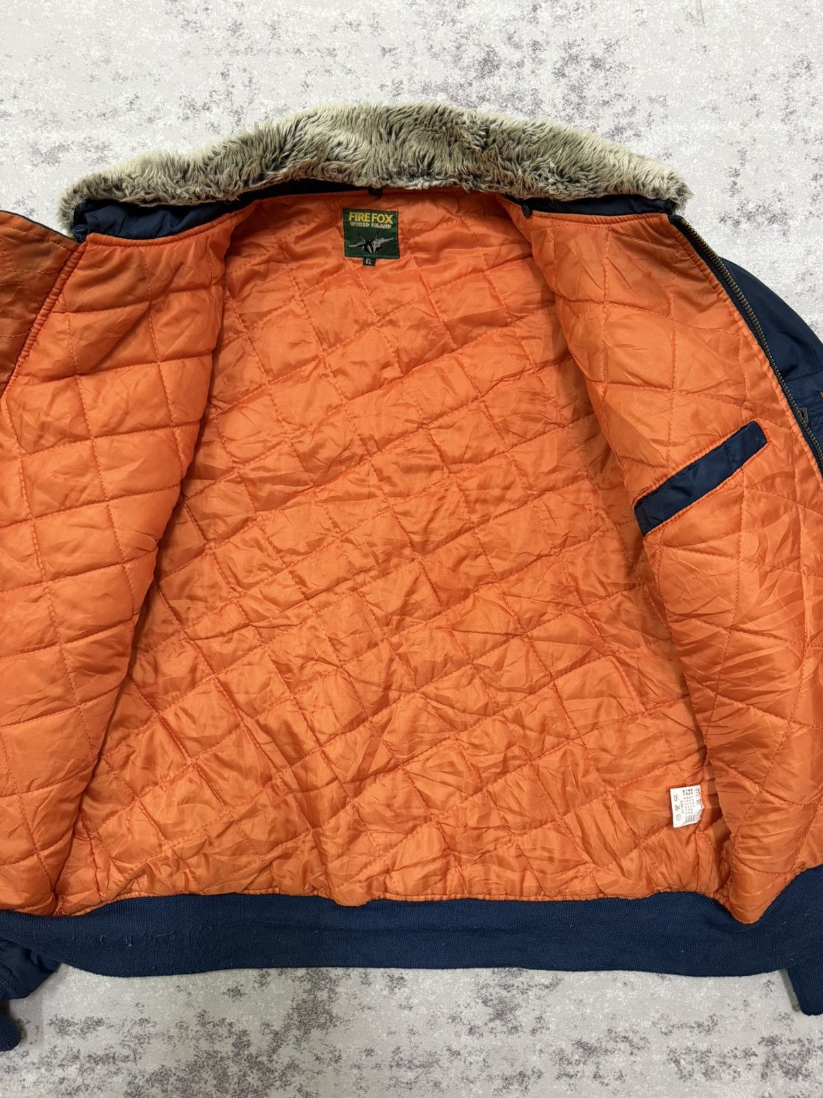 Vintage Fire fox world island faux fur bomber jacket Size US XL / EU 56 / 4 - 8 Thumbnail