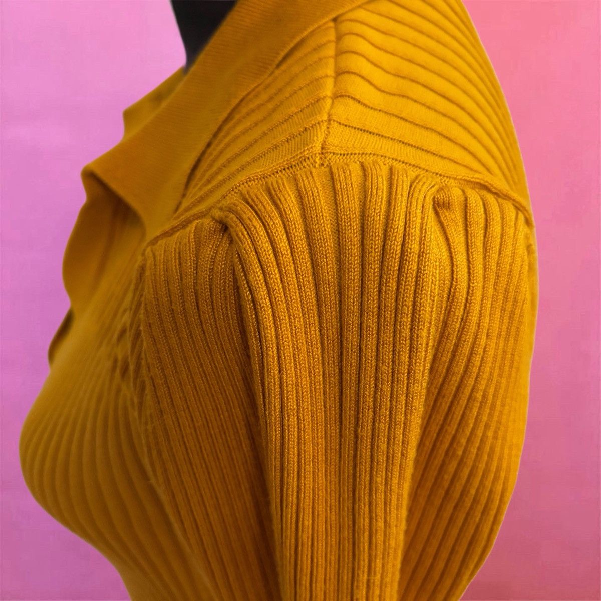 Karl Lagerfeld Karl Lagerfeld Paris Yellow Ribbed Collar Blouse - XS Size XS / US 0-2 / IT 36-38 - 7 Thumbnail