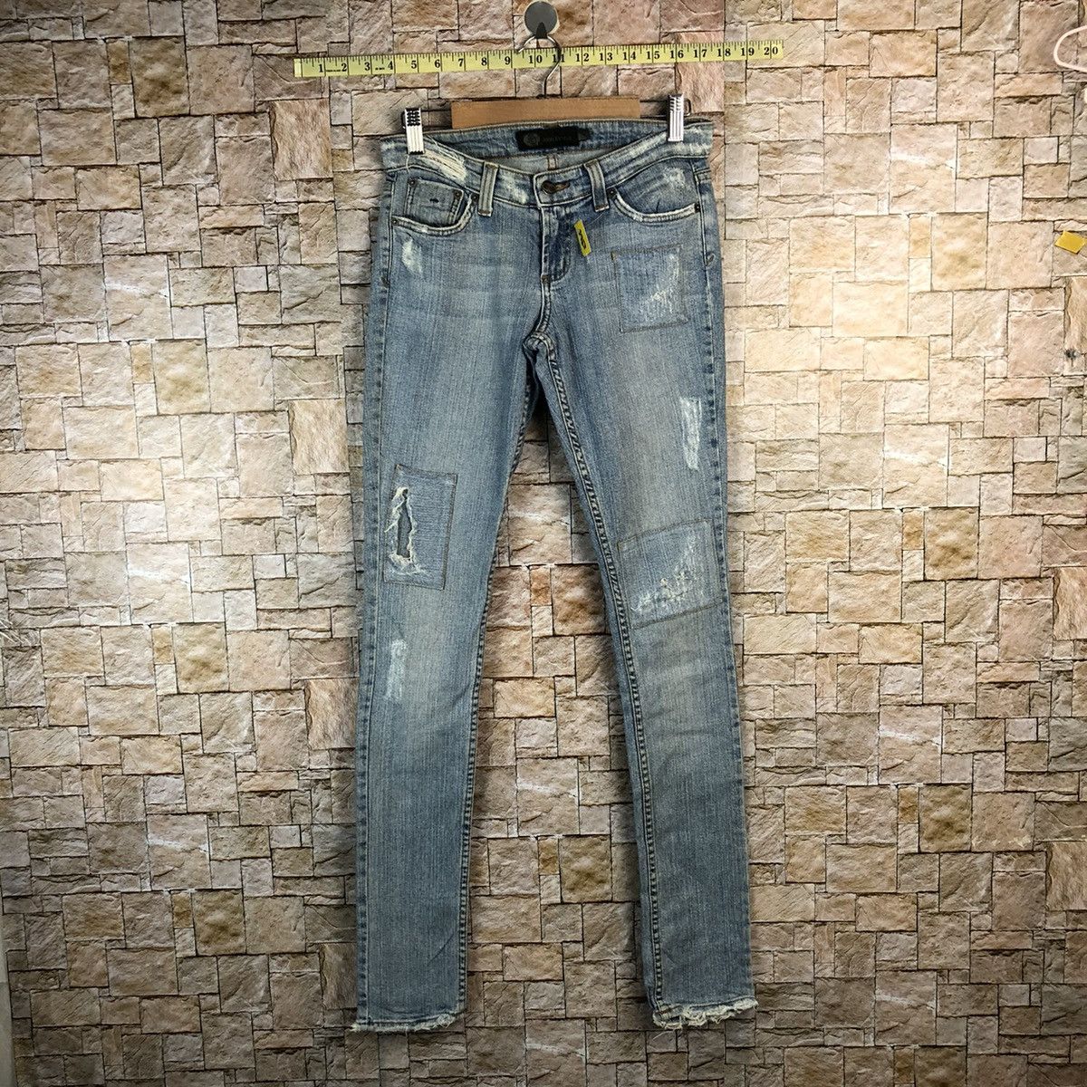 Japanese Brand John Esraya Blue Distressed Denim Pants #A952 Size 27" / US 4 / IT 40 - 1 Thumbnail