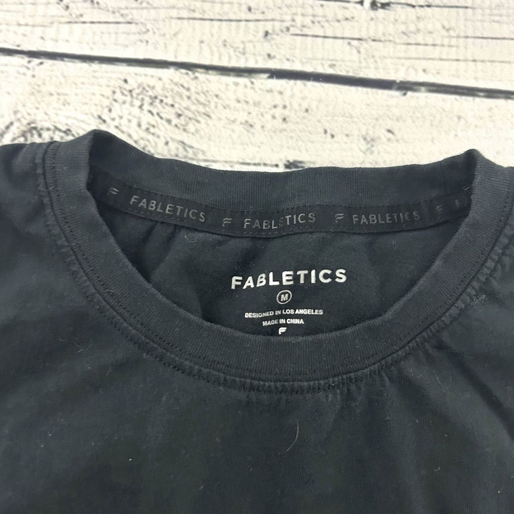 Fabletics Fabletics Tank Women's Medium Sleeveless 100% Cotton Black Solid Activewear Shirt Size M / US 6-8 / IT 42-44 - 2 Thumbnail