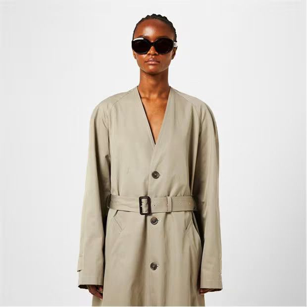 Balenciaga o1g2r1mq0924 Long Trench Coat in Militry Beige Size M / US 6-8 / IT 42-44 - 6 Thumbnail