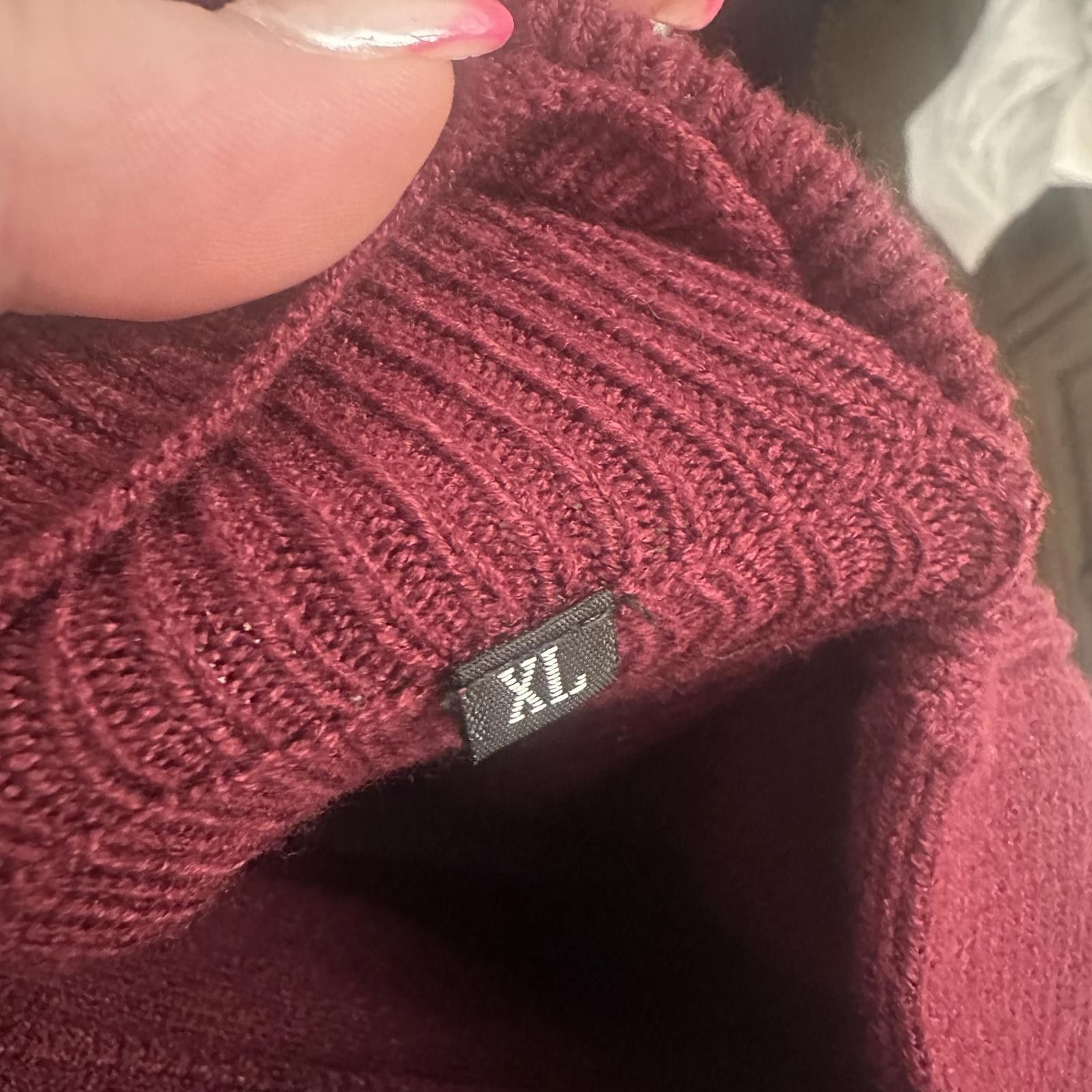 Designer Cozy XL Burgundy Sweater Size XL / US 12-14 / IT 48-50 - 3 Thumbnail