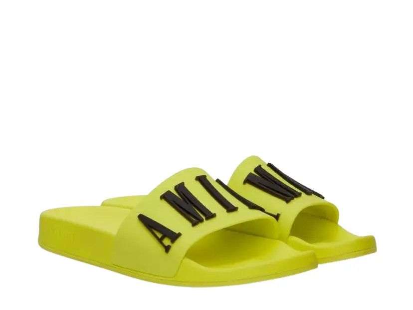 Amiri o1mle0426 Pool Slides Slippers in Yellow/Black Size US 8 / EU 41 - 3 Thumbnail