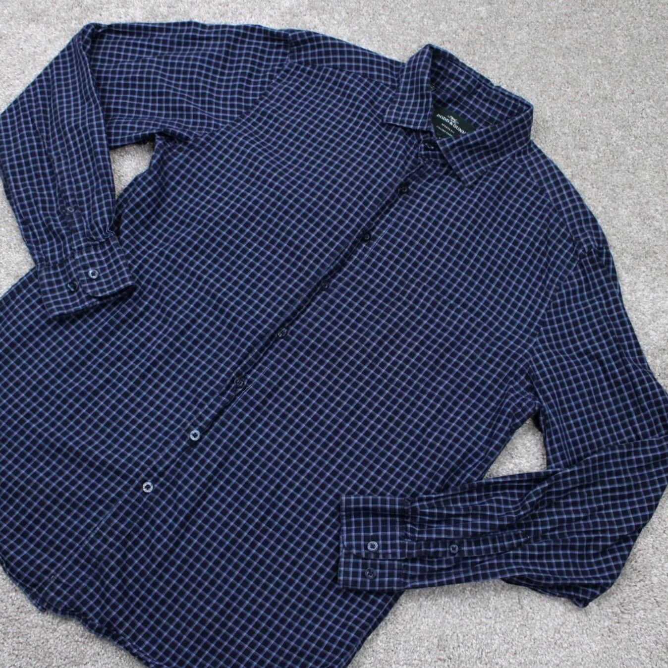Rodd & Gunn Rodd & Gunn Shirt Mens XL Blue Leggiuno Cotton L/S Button-Up Check Knit? (rephrase) Size US XL / EU 56 / 4 - 3 Thumbnail