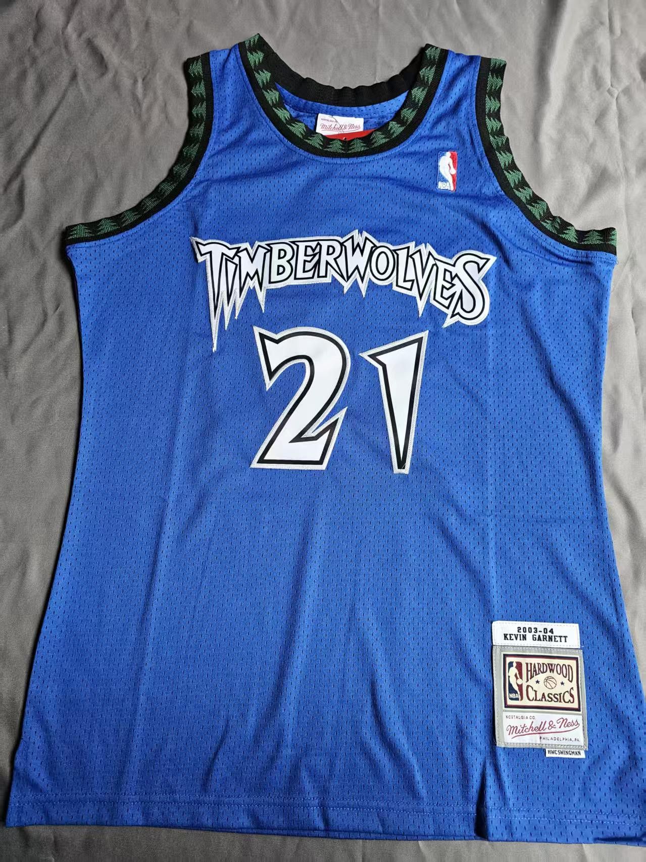 NBA #21 Kevin Garnett Jersey Timberwolves 2003 04 Size US L / EU 52-54 / 3 - 1 Thumbnail