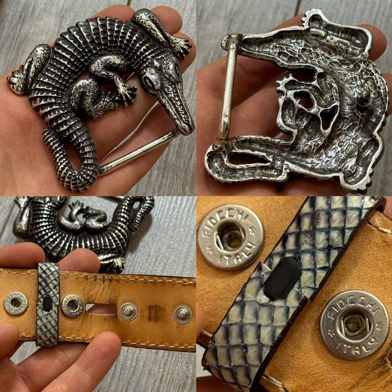 Other Reptile’s House Genuine Python Belt w/ Crocodile Buckle Size ONE SIZE - 9 Thumbnail