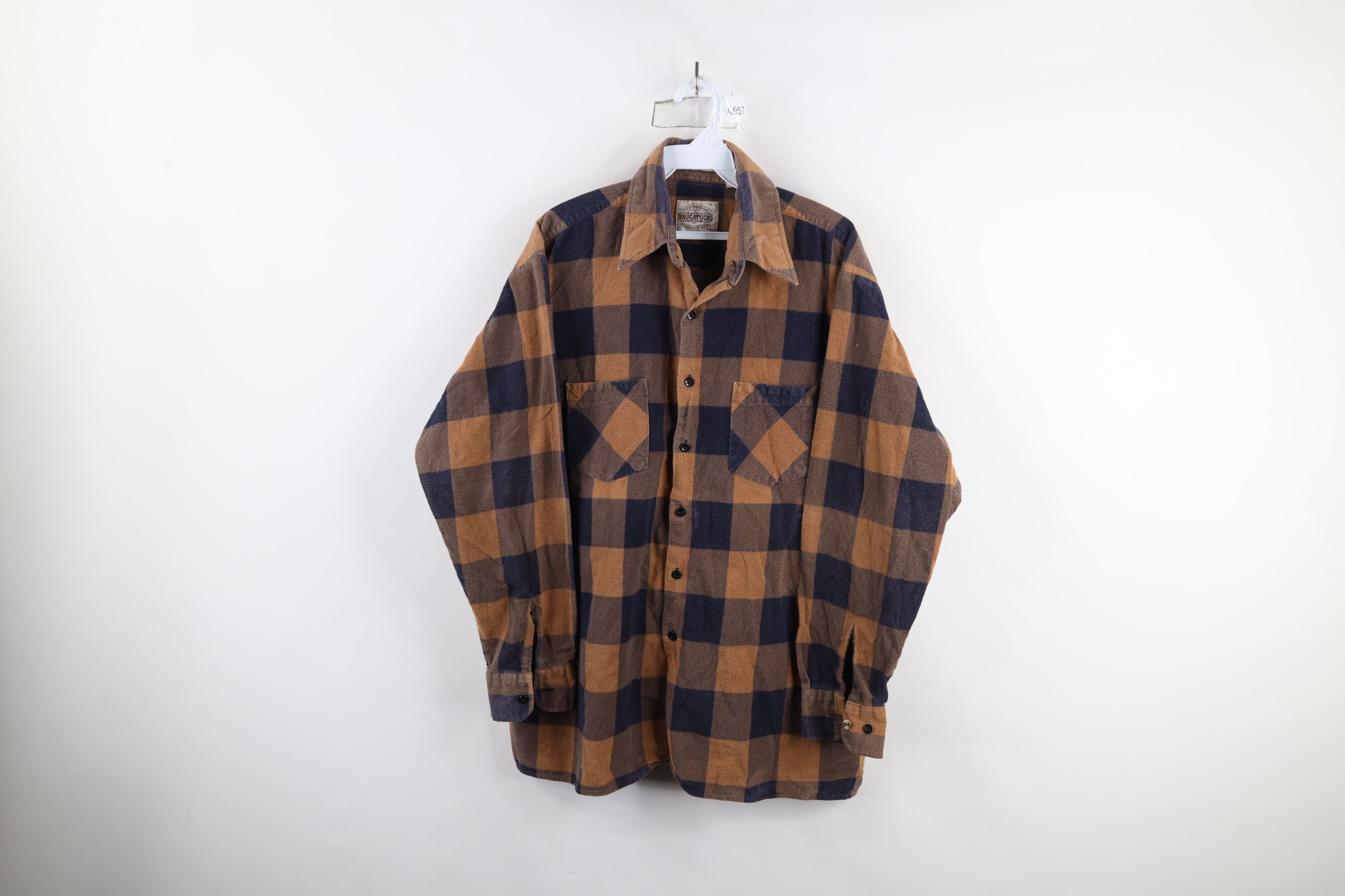 Vintage Vintage 90s Streetwear Flannel Collared Button Shirt Plaid Size US L / EU 52-54 / 3 - 1 Thumbnail