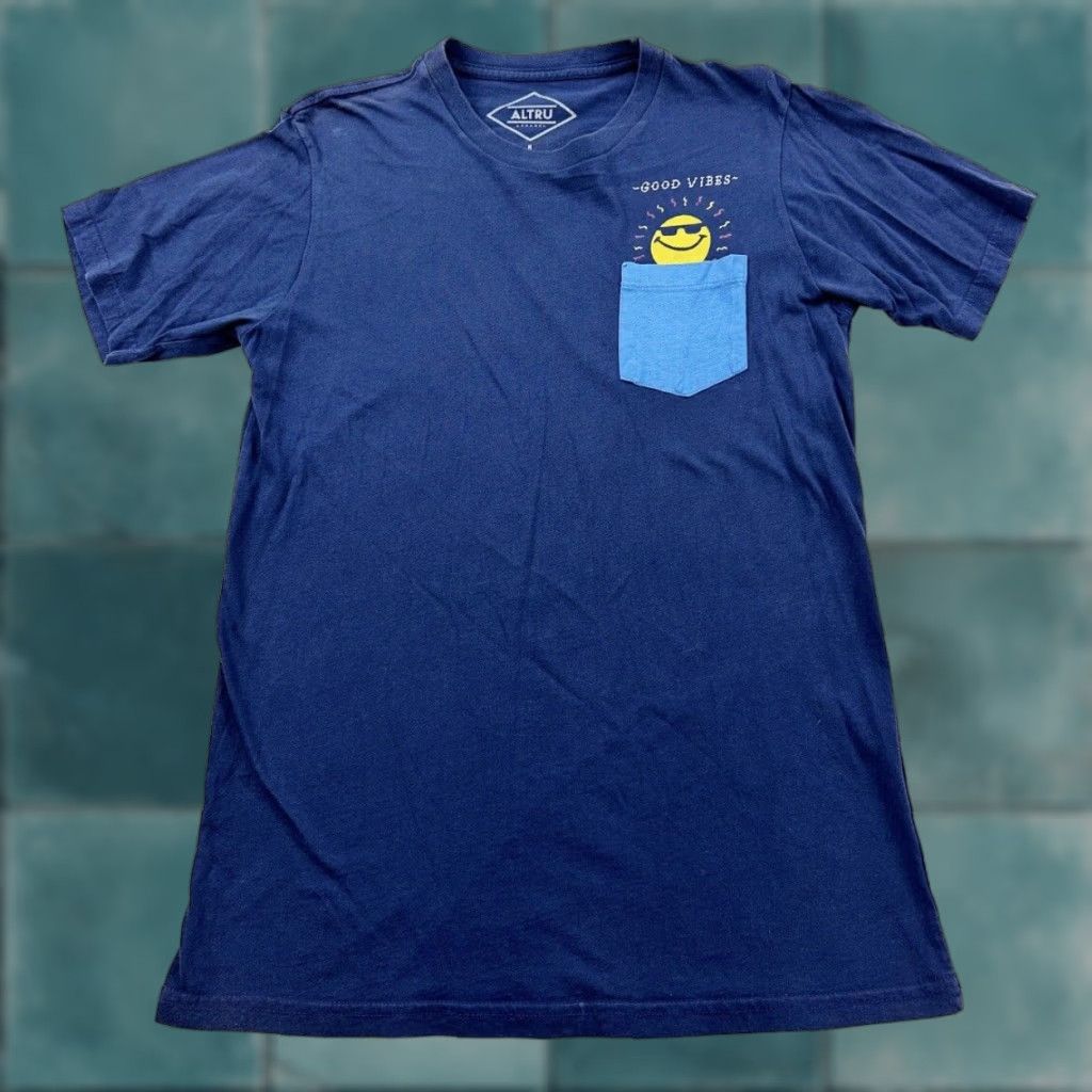 Vintage Altru Shirt Men’s Medium Blue 24/7 Good Vibes Sunny Days Short Sleeve Size US M / EU 48-50 / 2 - 1 Thumbnail