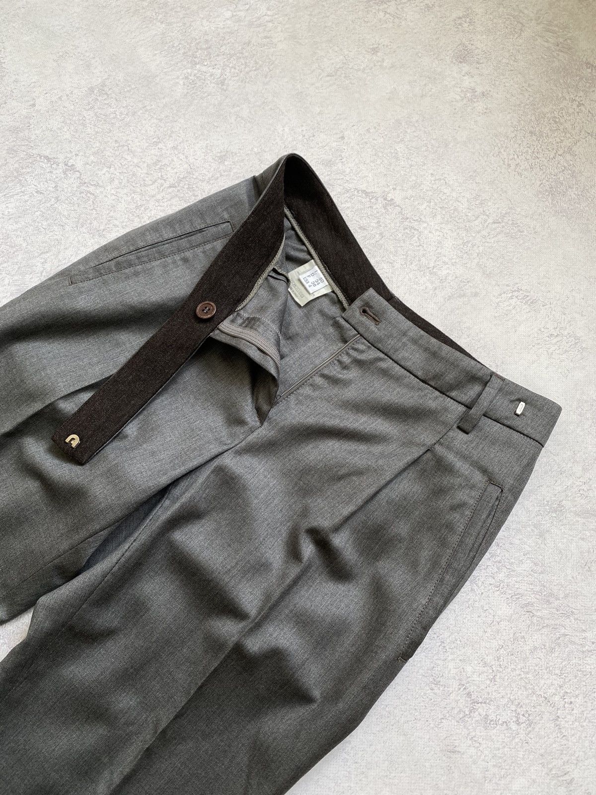 Brunello Cucinelli Gunex By Brunello Cucinelli Grey Wool Cropped Trousers Pants Size 27" / US 4 / IT 40 - 6 Thumbnail