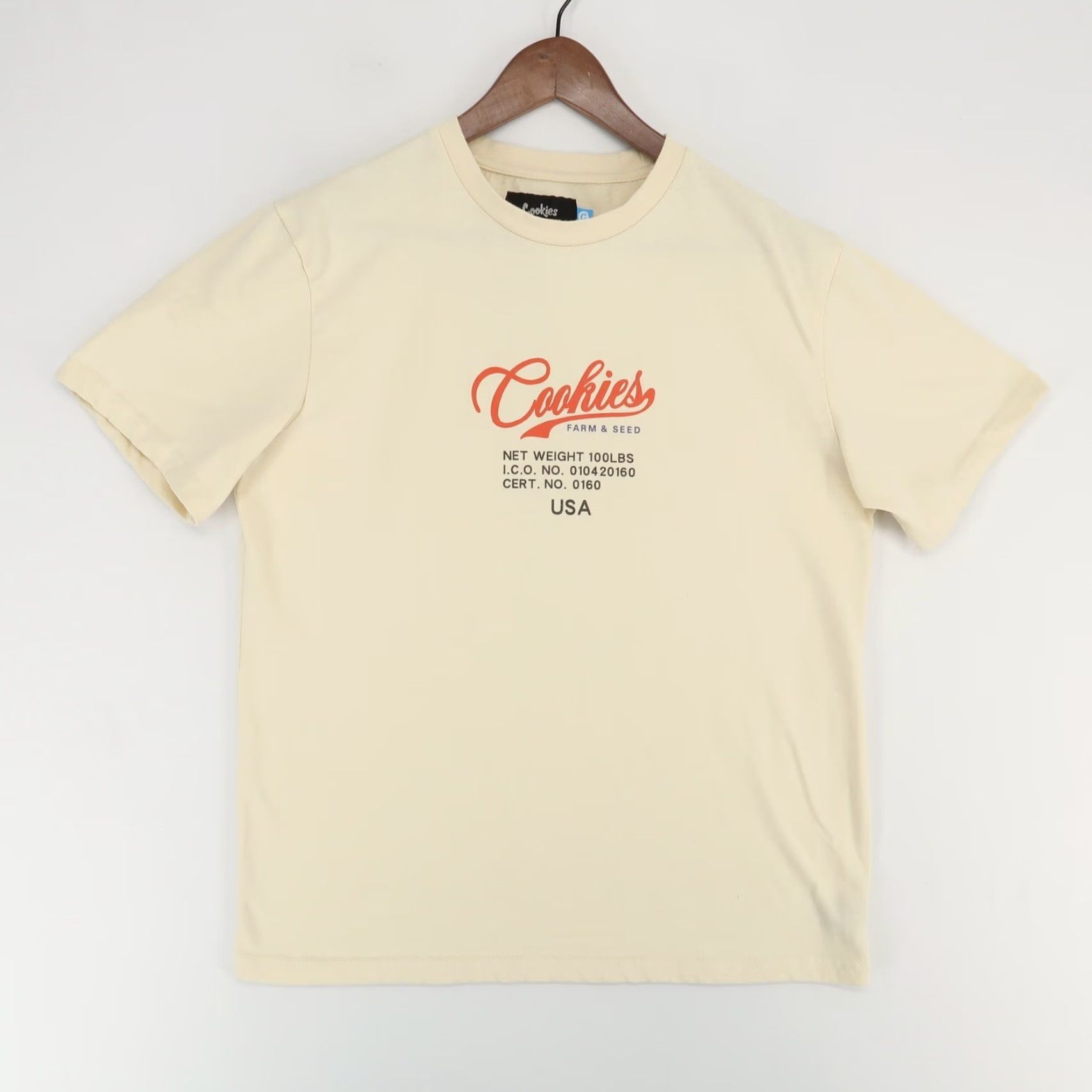 Vintage Cookies T-Shirt Mens M Cream Graphic Print Short Sleeve Casual Streetwear Size US M / EU 48-50 / 2 - 2 Thumbnail
