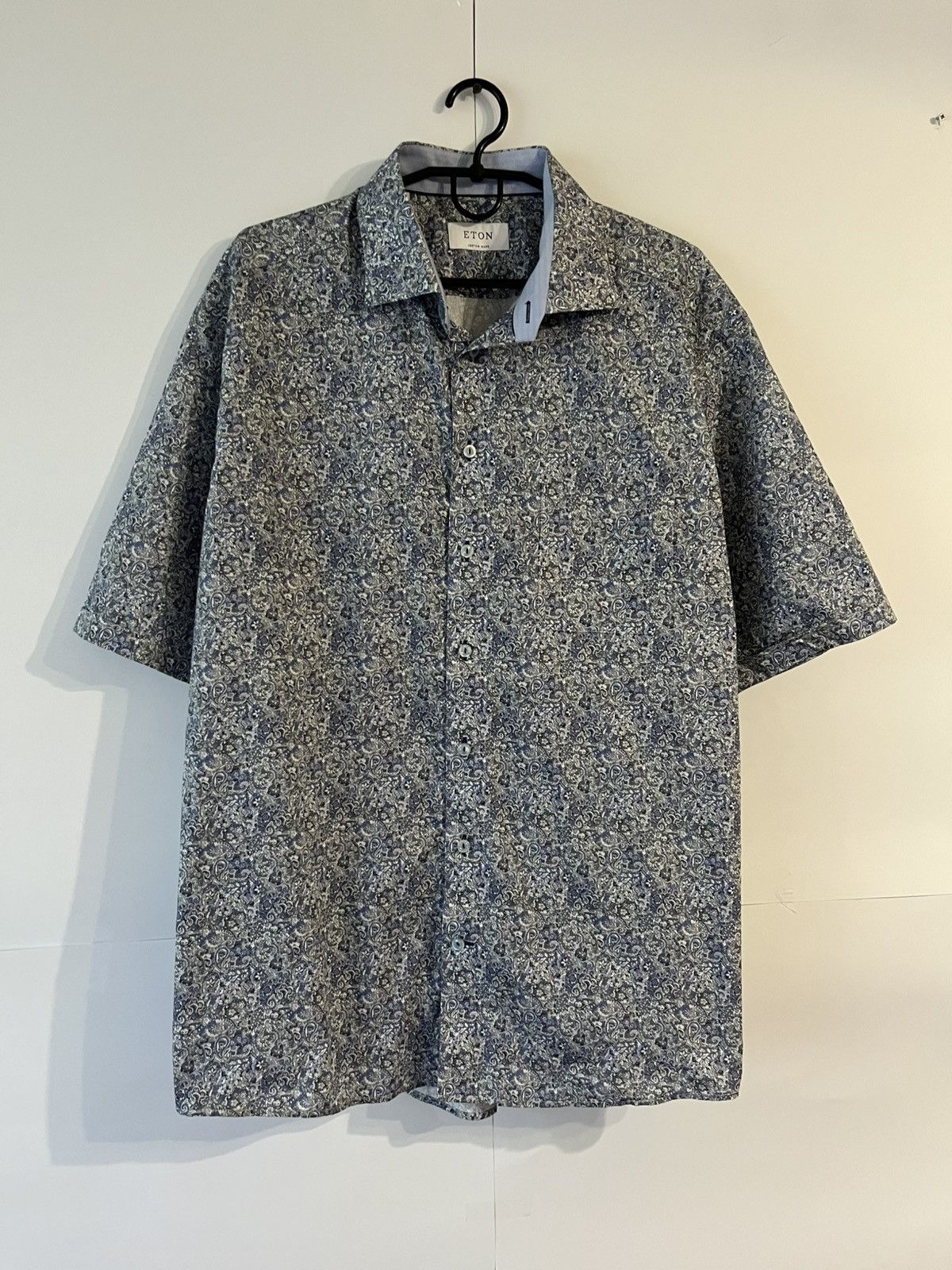 Eton Eton Cotton Paisley Short Sleeve Shirt Button Up Size US XXL / EU 58 / 5 - 1 Thumbnail