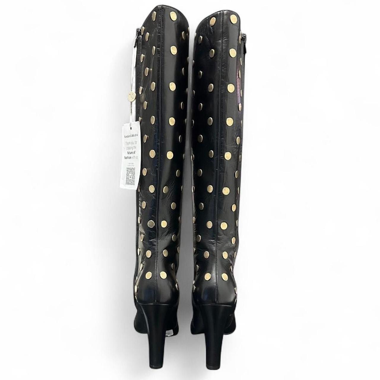 Saint Laurent Paris SAINT LAURENT Black knee-high Gold Stud leather boots Size US 9 / IT 39 - 3 Thumbnail