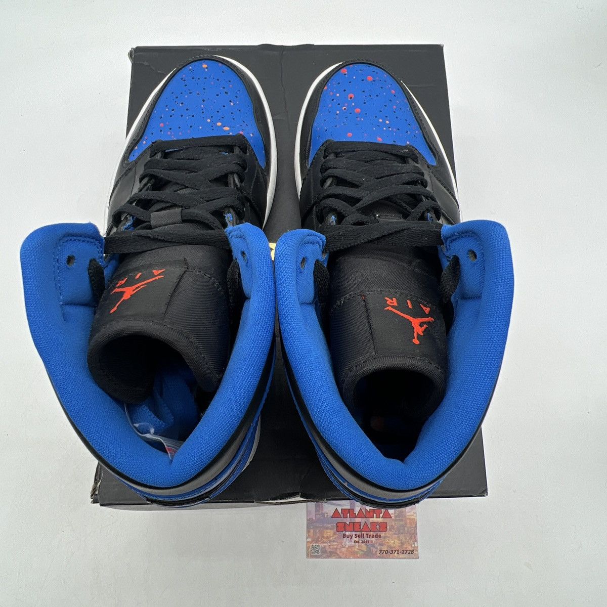 Nike Air Jordan 1 mid royal splatter Size US 8 / EU 41 - 7 Thumbnail